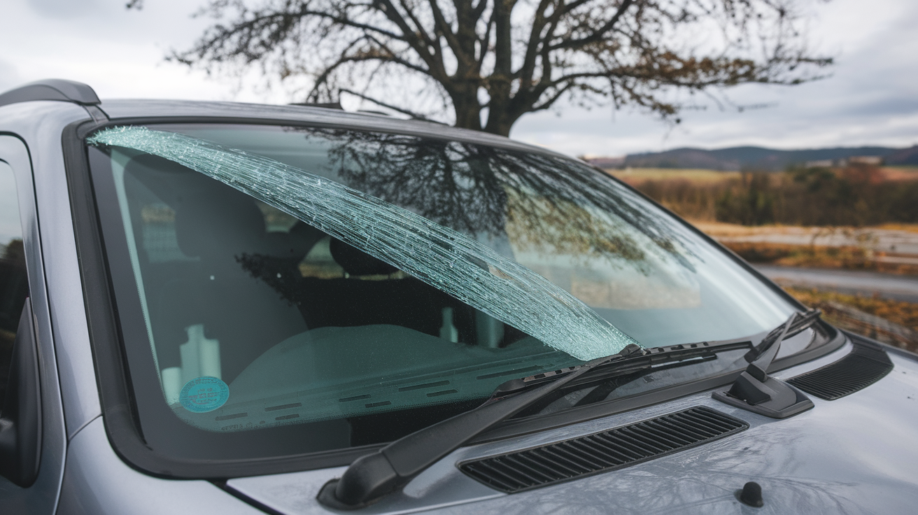 cracked car windshield