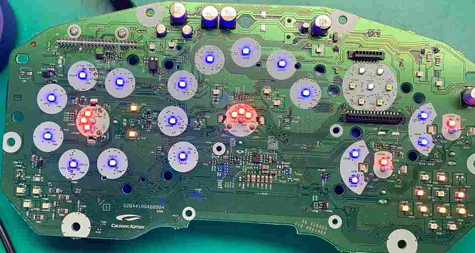 Electronic circuit board inside an instrument cluster