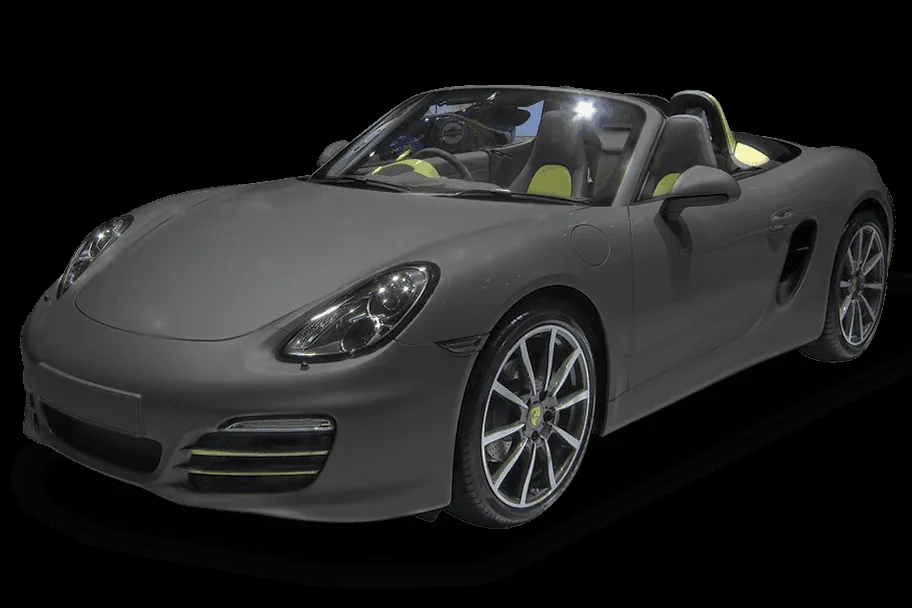Gray convertible with a matte exterior appearance