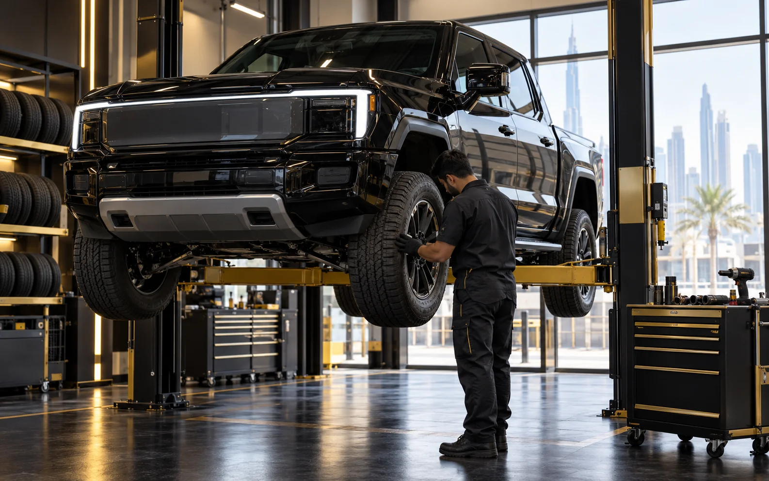 Electric pickup in the workshop