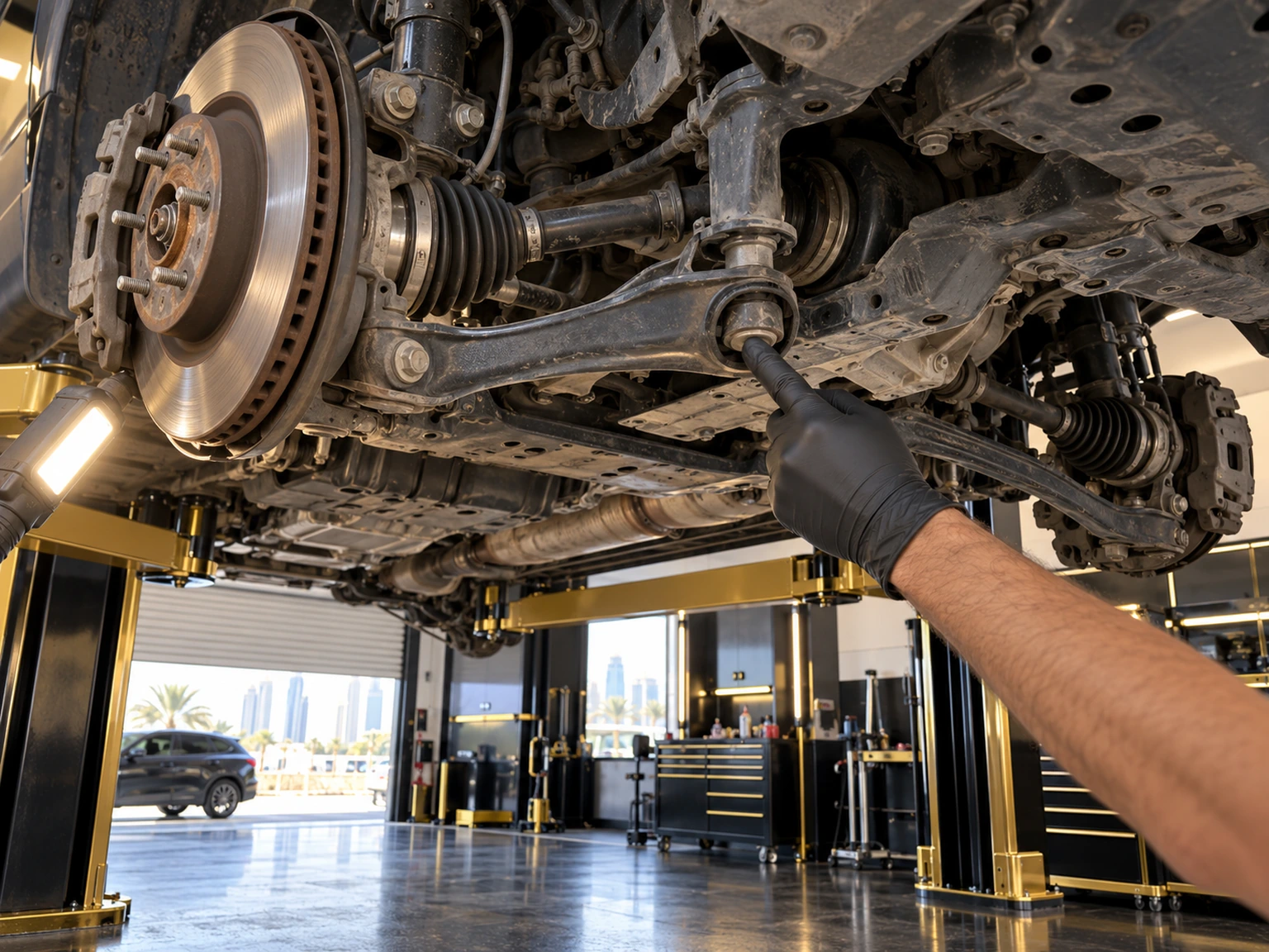 Honda SUV suspension and underbody inspection