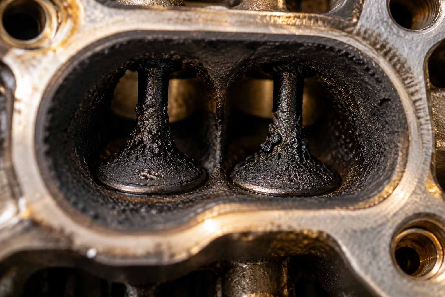 Carbon deposits on engine intake valves