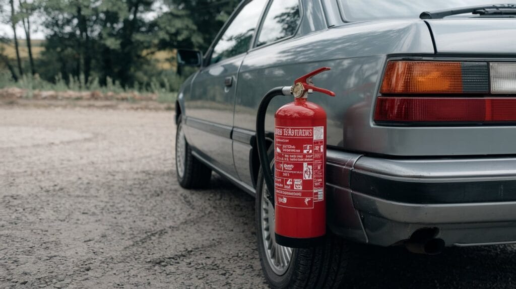 Emergency car fire extinguisher