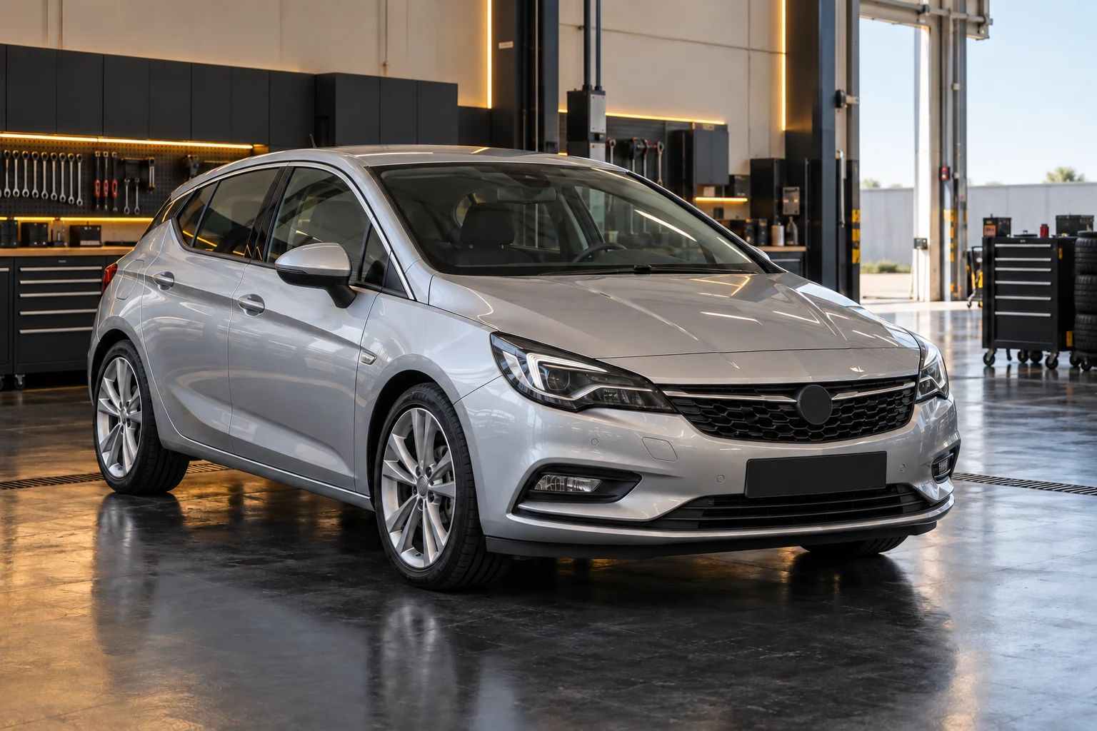 Opel Astra in the workshop