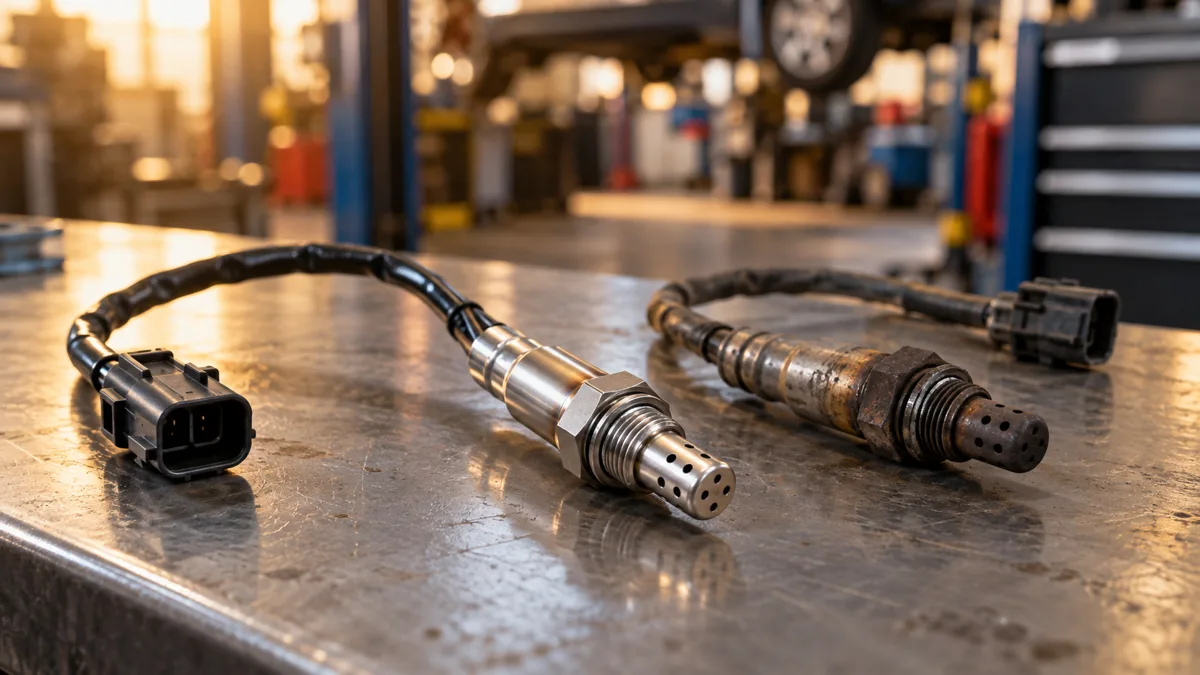 New and used oxygen sensors with threaded bodies and electrical connectors