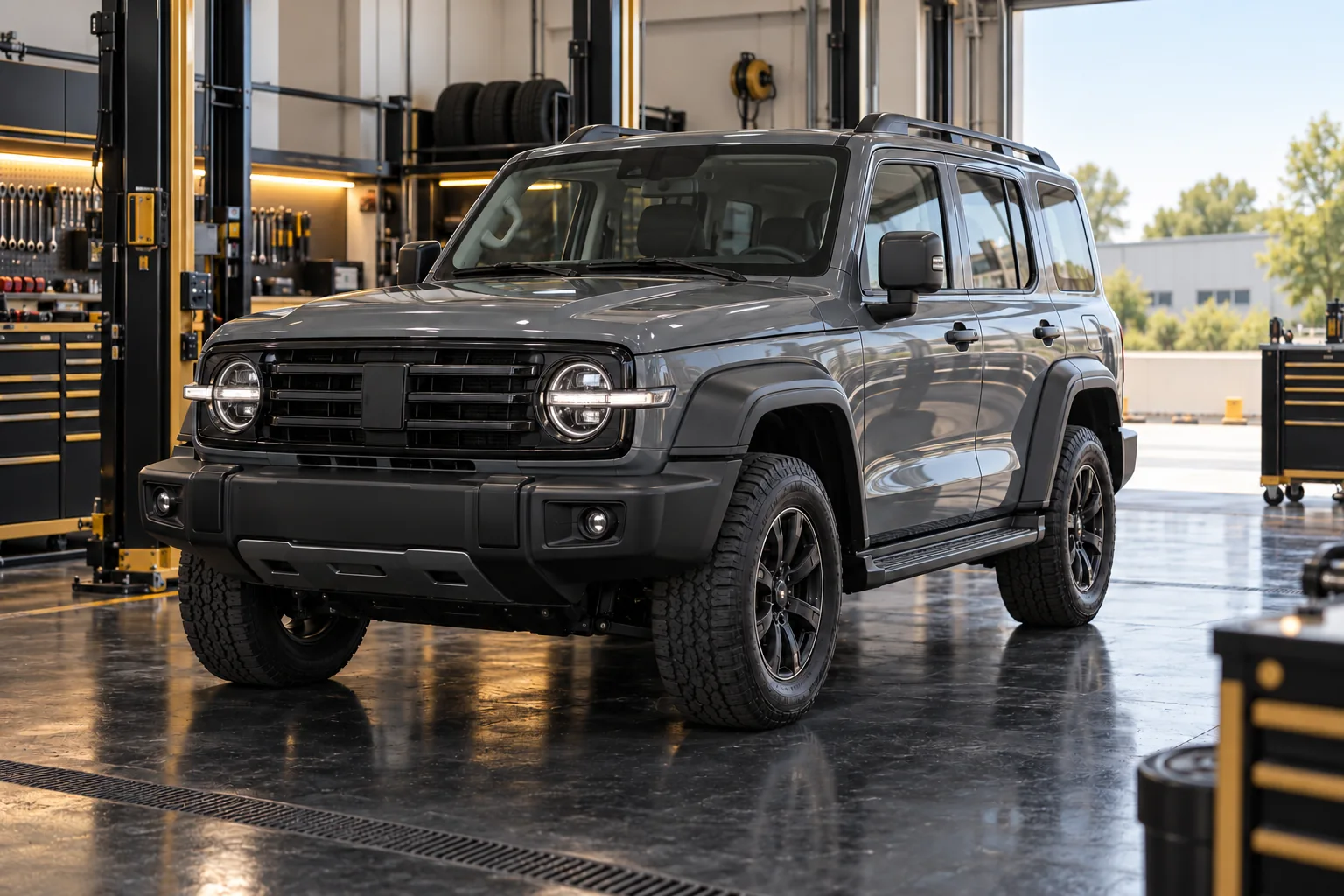 Tank 300 SUV in a clean workshop bay