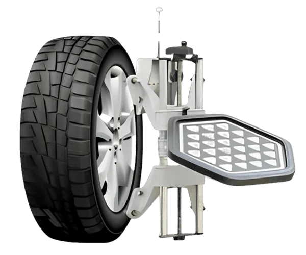 Optical wheel-alignment target and clamp mounted on a wheel